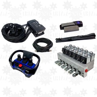Zestaw do modernizacji rozdzielacza dźwigu HDS pod sterowanie radiowe 6 sekcji MOD10 + Scanreco RC400 G2B Mini 2x2x2 retrokit retro kit Fassi Hiab Palfinger 