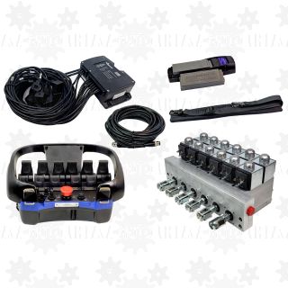 Zestaw do modernizacji rozdzielacza ręcznego dźwigu HDS pod sterowanie radiowe 6 sekcji MOD10 + Scanreco RC400 G2B  retrokit retro kit Fassi Hiab Palfinger 