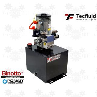 4KW mocny zasilacz hydrauliczny 24V elektropompa z wentylatorem 250 bar zbiornik pionowy 15L - 1 sekcja agregat Tecfluid Binotto Ponar