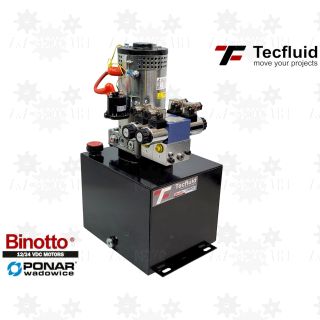 4KW mocny zasilacz hydrauliczny 24V elektropompa z wentylatorem 250 bar zbiornik pionowy 15L - 2 sekcje agregat Ponar BInotto Tecfluid