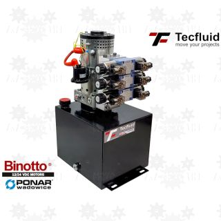 4KW mocny zasilacz hydrauliczny 24V elektropompa z wentylatorem 250 bar zbiornik pionowy 15L - 3 sekcje