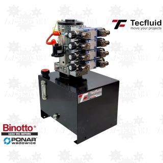 4KW mocny zasilacz agregat hydrauliczny 24V elektropompa z wentylatorem 250 bar zbiornik 20L - 4 sekcje ponar binotto tecfluid