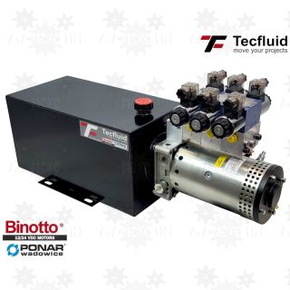 4KW mocny zasilacz hydrauliczny 24V elektropompa z wentylatorem 250 bar 3 sekcje tecfluid Binotto Ponar