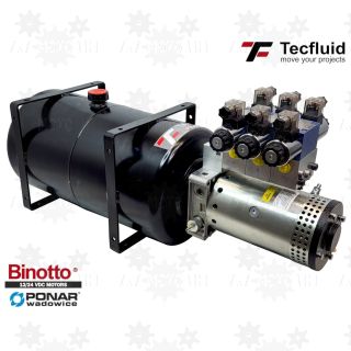 4KW mocny zasilacz hydrauliczny 24V elektropompa z wentylatorem 250 bar 3 sekcje zbiornik 23L agregat tecfluid ponar binotto