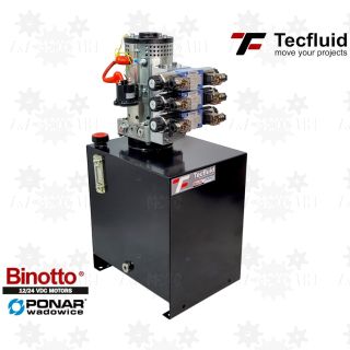 4KW mocny zasilacz agregat hydrauliczny 24V elektropompa z wentylatorem 250 bar zbiornik 30L - 3 sekcje Binotto tecfluid ponar wadowice
