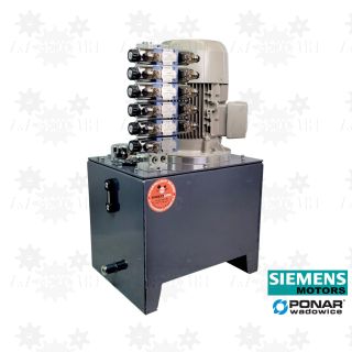 7,5kW stacja hydrauliczna z rozdzielaczem 5 sekcji 400V zbiornik 60 litrów zasilacz hydrauliczny agregat siemens ponar