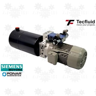 1,6kW Zasilacz hydrauliczny 400V 2,9L/min 1 sekcja + zamek + zawór ze zbiornikiem 10L TecFluid 