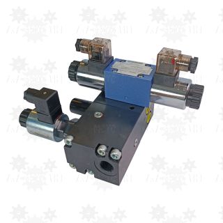 Rozdzielacz 1 sekcyjny CETOP 3, 4WE6 suwak E STALOWY z regulatorem przepływu proporcjonalny 3-drogowy WDUD10 PONAR regulator oleju hydraulicznego