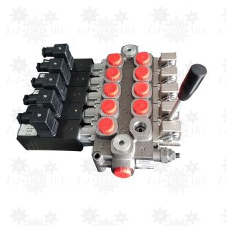 Rozdzielacz hydrauliczny GALTECH Q45 5-sekcyjny 60l/min manualno-elekrtyczny 12 24V