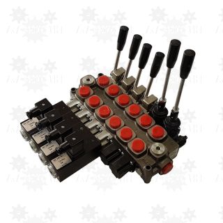 Rozdzielacz hydrauliczny Q45 6-sekcyjny 60l/min do pomocy drogowej 12 24V