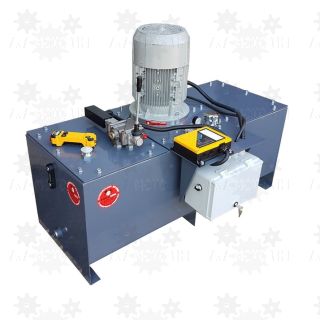 Stacja hydrauliczna ze zbiornikiem 220L, 400V, zdalnie sterowana do obsługi naczep i silosów