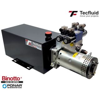 4KW mocny zasilacz hydrauliczny 24V elektropompa z wentylatorem 250 bar 2 sekcje tecfluid Binotto Ponar