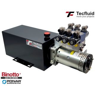4KW mocny zasilacz hydrauliczny 24V elektropompa z wentylatorem 250 bar 3 sekcje tecfluid Binotto Ponar