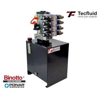 4KW mocny zasilacz agregat hydrauliczny 24V elektropompa z wentylatorem 250 bar zbiornik 30L - 4 sekcje tecfluid binotto ponar wadowice