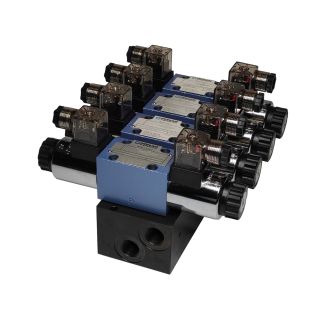 ROZDZIELACZ 4 SEKCYJNY ORYGINALNY PONAR CETOP 3, 4WE6 SUWAK E PŁYTA STALOWA NG6 12V 24V 230V