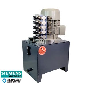 5,5kW Zasilacz hydrauliczny z rozdzielaczem 5 sekcji, 400V stacja hydrauliczna agregat siemens ponar