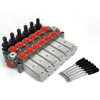 Rozdzielacz hydrauliczny GALTECH 60l/min 6-sek manualno pneumatyczny