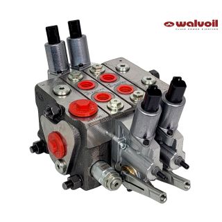 Rozdzielacz proporcjonalny Walvoil 2 sekcyjny do kontenerowca 80l/min 24V