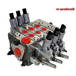 Rozdzielacz proporcjonalny Walvoil z LS Load Sense 3 sekcyjny do bramowca 80l/min 24V