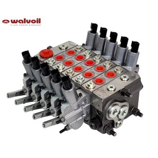 Rozdzielacz proporcjonalny Walvoil 5 sekcyjny do Hakowca z HDS 80l/min 24V