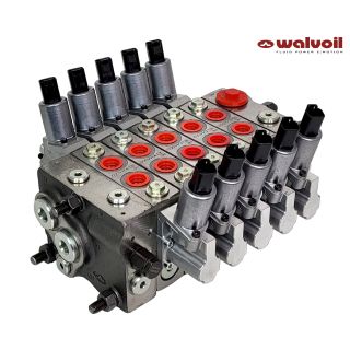Rozdzielacz proporcjonalny Walvoil 5 sekcyjny do Hakowca z HDS 80l/min 12V do dźwigu żurawia bramowca DPX050/5