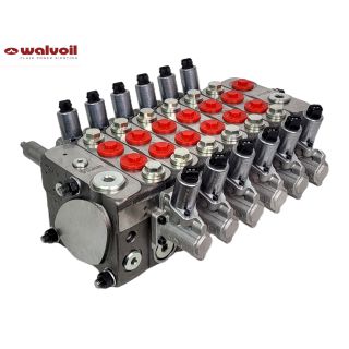 Rozdzielacz proporcjonalny Walvoil 6 sekcyjny do HDS Hiab Palfinger Fassi Atlas 160l/min 12V
