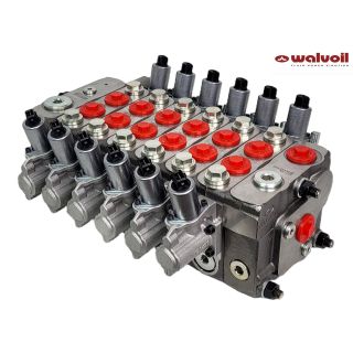 Rozdzielacz proporcjonalny Walvoil z LS Load Sense 6 sekcyjny do HDS Hiab Palfinger Fassi Atlas 160l/min 24V