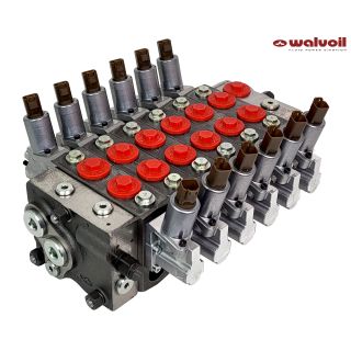 Rozdzielacz proporcjonalny Walvoil 6 sekcyjny do Żurawia 120l/min 24V DPX100/6 do dźwigu HDS