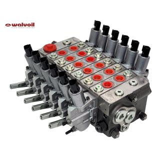 Rozdzielacz proporcjonalny Valvoil 6 sekcyjny do dźwigu HDS 80l/min 12V DPX050/6 DPX050