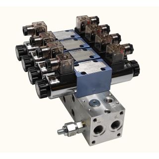 ROZDZIELACZ 4 SEKCYJNY ORYGINALNY PONAR CETOP 3, 4WE6 SUWAK E PŁYTA ALUM PARKER 12V 24V 230V