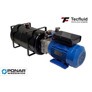 2,2kW Zasilacz hydrauliczny 230V z rozdzielaczem proporcjonalnym zbiornik 23L TecFluid Ponar