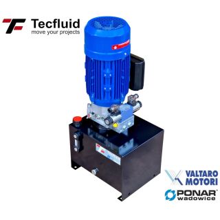 3 kW Zasilacz hydrauliczny 230V 6l/min z rozdzielaczem proporcjonalnym zbiornik 22L TecFluid valtaro motori ponar wadowice