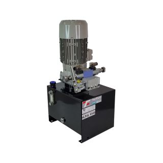 Zasilacz hydrauliczny 1,6KW kompaktowy 1 sekcyjny ze zbiornikiem 20L 400V i pompą ręczną PMS