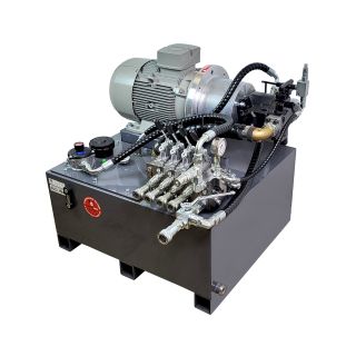 Nowoczesny zasilacz przemysłowy 15KW Siemens z pompą tłoczkową Yeoshi 60l/min o zmiennym wydatku 4 sekcje z LS