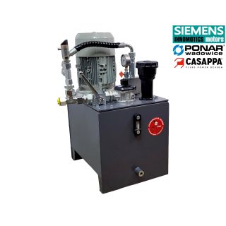 Zasilacz hydrauliczny dwupompowy prasy do klejenia płyt fornirów  50 l/min