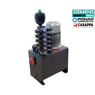 Zasilacz hydrauliczny z akumulatorem 2,2KW 400V 5 sekcji 200 bar do tartaku