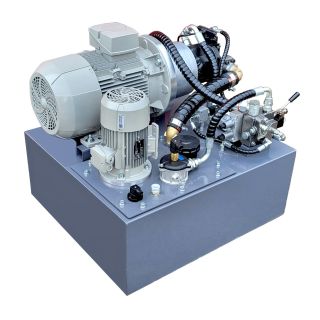 Nowoczesny agregat przemysłowy do prasy hydraulicznej z pompą tłoczkową 70l/min i rozdzielaczem LS z szybkim dojazdem orsta