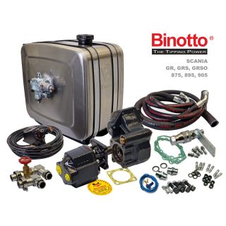 zestaw hydrauliczny  hydraulika do wywrotu naczepy wanny Binotto Hyva ETN Hewea do ciągnika siodłowego manual skrzynia manualna GR GRS GRSO GRH GRS895 GRS905 automatyczna automat boczna