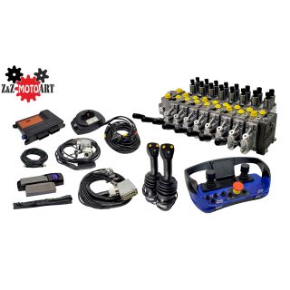 Rozdzielacz proporcjonalny 8 sekcji zestaw z 2 joystickami  sterowanie radiowe scanreco faber LS Scanreco Faber G2B Maxi PCU