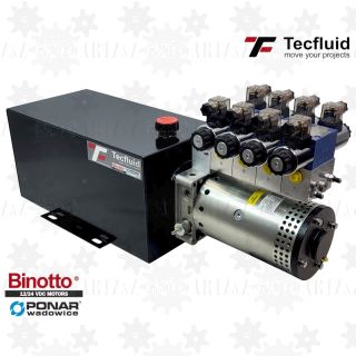 4KW mocny zasilacz hydrauliczny 24V elektropompa z wentylatorem 250 bar 4 sekcje tecfluid Binotto Ponar