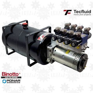 4KW mocny zasilacz hydrauliczny 24V elektropompa z wentylatorem 250 bar 4 sekcje tecfluid Ponar Binotto