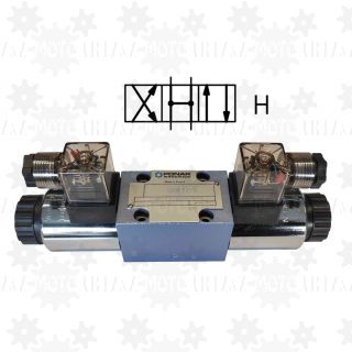 Rozdzielacz suwakiem H 24V dwucewkowy CETOP3 sterowany elektrycznie 4WE6 parker