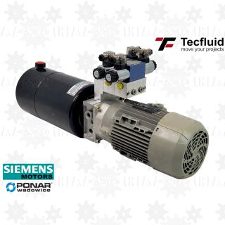 1,6kW Zasilacz hydrauliczny 400V 6L/min elektro pompa ze zbiornikiem 10L TecFluid agregat siemens