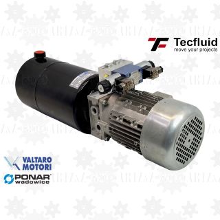 1,5kW Zasilacz hydrauliczny 230V 3 l/min elektro pompa ze zbiornikiem 10L TecFluid valtaro motori agregat