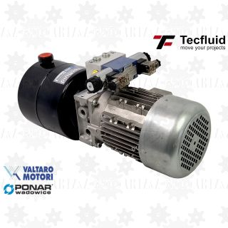 1,5kW Zasilacz hydrauliczny 230V 3 l/min elektro pompa ze zbiornikiem 5L TecFluid valtaro motori agregat
